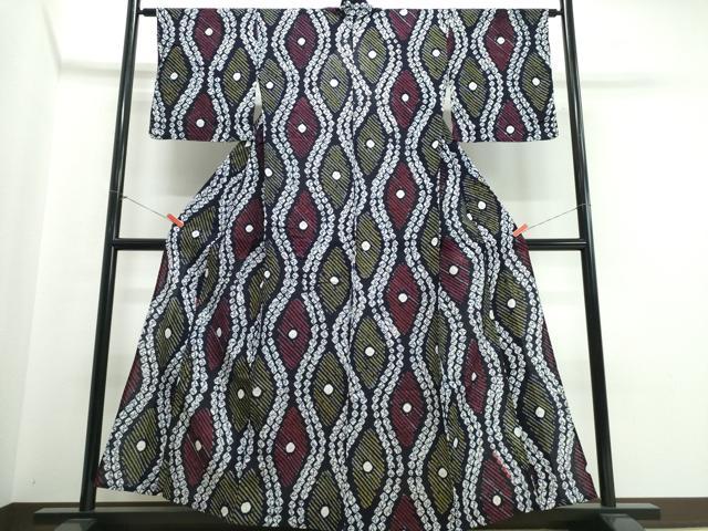 平和屋着物∴夏物 浴衣 有松鳴海絞り 立涌吉祥文 綿 逸品 CABJ0241ng