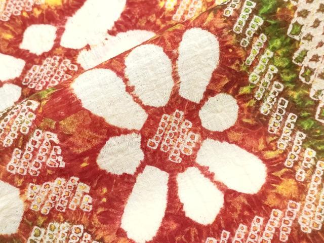 平和屋着物∴夏物 浴衣 有松鳴海絞り 吉祥花文 綿 逸品 CABJ0249ng
