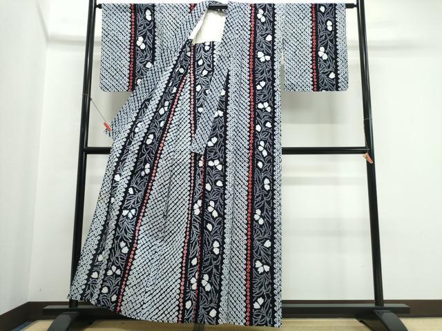 平和屋着物∴夏物 浴衣 有松鳴海絞り 草花間道 綿 逸品 CABJ0251ng