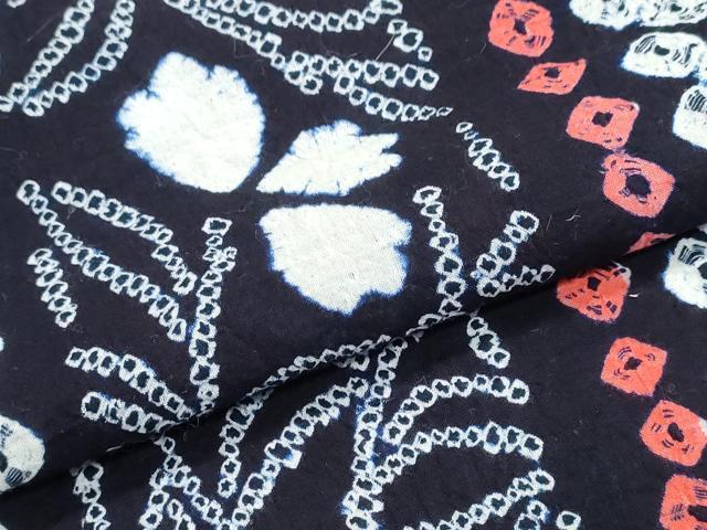 平和屋着物∴夏物 浴衣 有松鳴海絞り 草花間道 綿 逸品 CABJ0251ng
