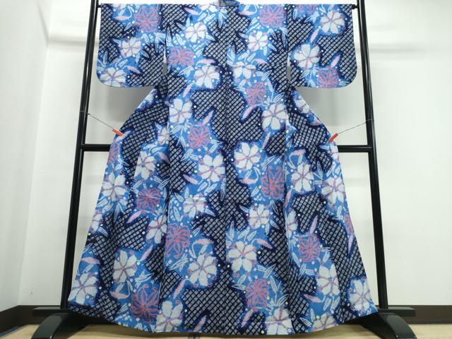 平和屋着物∴夏物 浴衣 有松鳴海絞り 百合 綿 逸品 CABJ0259ng