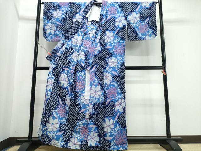 平和屋着物∴夏物 浴衣 有松鳴海絞り 百合 綿 逸品 CABJ0259ng