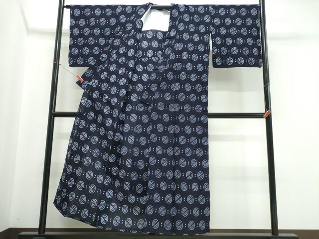 平和屋着物∴夏物 浴衣 有松鳴海絞り 丸文 綿 逸品 CABJ0262ng