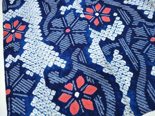 平和屋着物∴夏物 浴衣 有松鳴海絞り 花唐草文 綿 逸品 CABJ0266ng