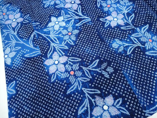 平和屋着物∴夏物 浴衣 有松鳴海絞り 草花文 綿 逸品 CABJ0268ng