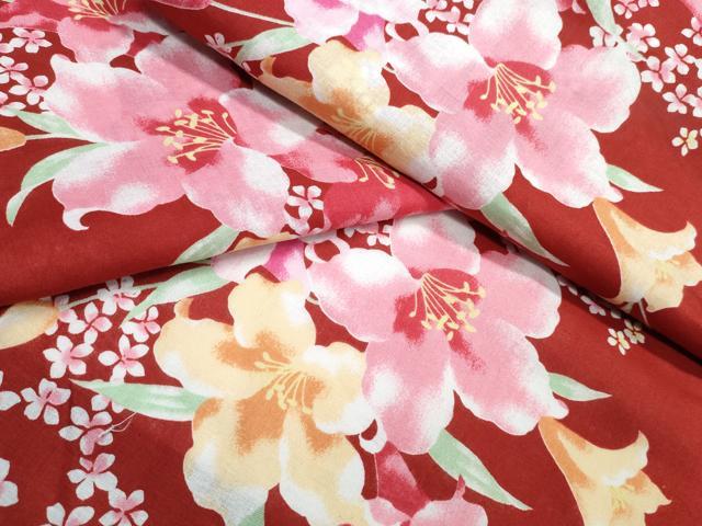 平和屋着物∴夏物 浴衣 枝花文 綿 逸品 CABJ0292ng