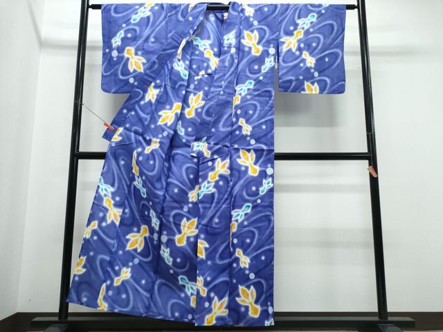 平和屋着物∴夏物 浴衣 注染 金魚 流水文 綿 逸品 CABJ0293ng