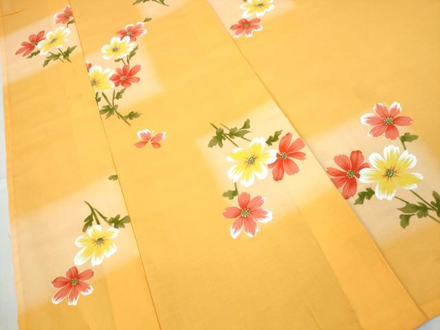 平和屋着物∴夏物 浴衣 草花文 綿 逸品 CABJ0305ng