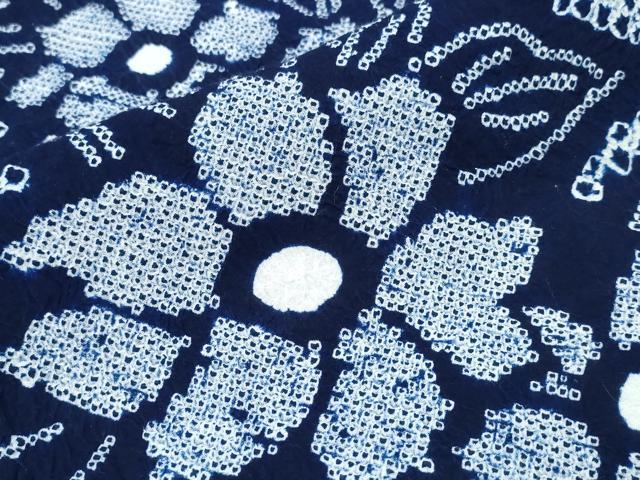 平和屋着物∴夏物 浴衣 有松鳴海絞り 枝花文 綿 逸品 CABJ0311ng