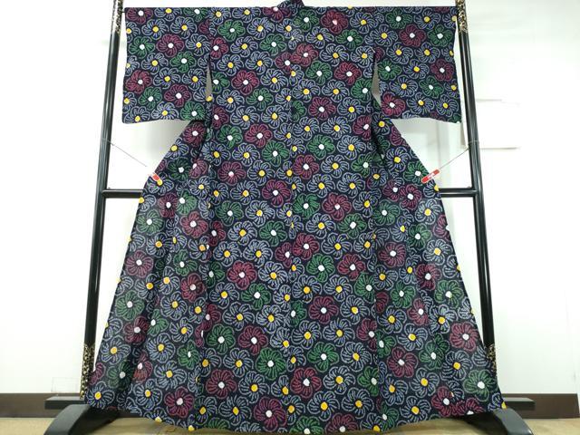 平和屋着物∴夏物 浴衣 有松鳴海絞り 捻じ梅文 綿 逸品 CABJ0336ng