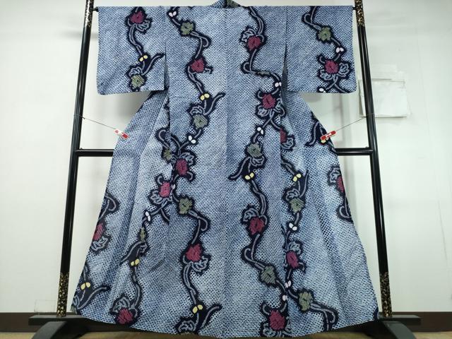 平和屋着物∴夏物 浴衣 有松鳴海絞り 蔦の葉文 綿 逸品 CABJ0347ng