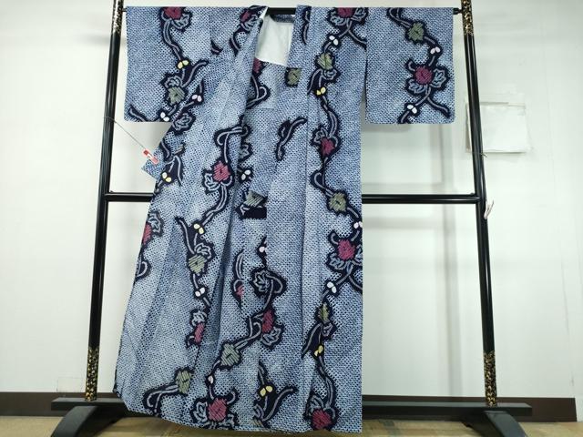 平和屋着物∴夏物 浴衣 有松鳴海絞り 蔦の葉文 綿 逸品 CABJ0347ng