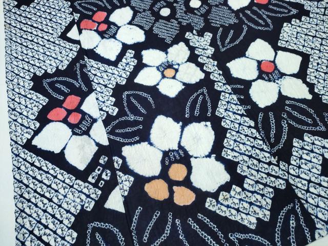 平和屋着物∴夏物 浴衣 有松鳴海絞り 舞花文 綿 逸品 未使用 CABJ0356ng