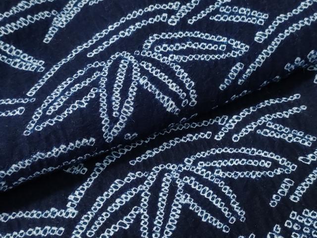 平和屋着物∴夏物 浴衣 有松鳴海絞り 芝草笹文 綿 逸品 CABJ0365ng