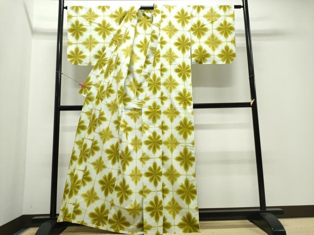 平和屋着物∴夏物 浴衣 注染 花菱文 綿 逸品 CABJ0377ng