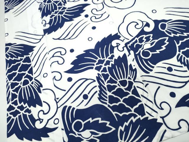 平和屋着物∴夏物 浴衣 注染 手縫い 鯉の滝登り 綿 逸品 CABJ0380ng