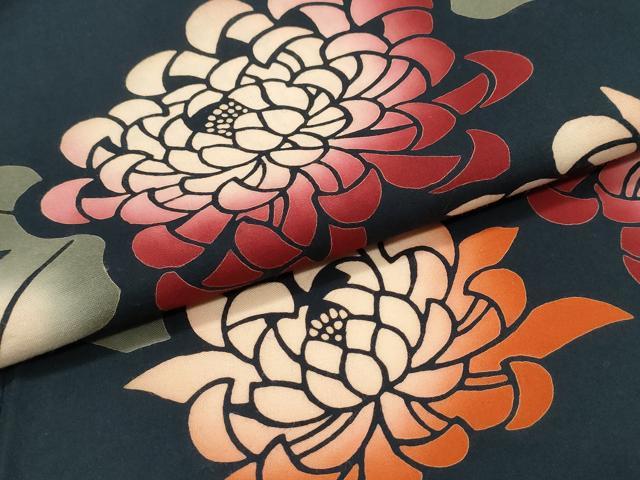 平和屋着物∴夏物 こむさでもーど・COMME CA DU MODE 浴衣 注染 乱菊 黒地 日本製 綿 逸品 CABJ0381ng