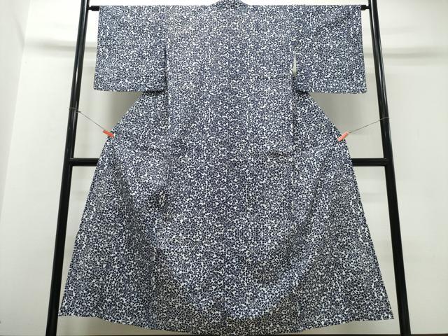 平和屋着物∴夏物 浴衣 注染 手縫い 枝花文 綿 逸品 CABJ0384ng