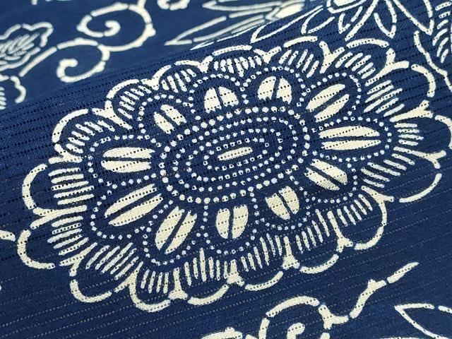 平和屋着物∴夏物 浴衣 綿絽 花唐草文 綿 逸品 CABJ0398ng
