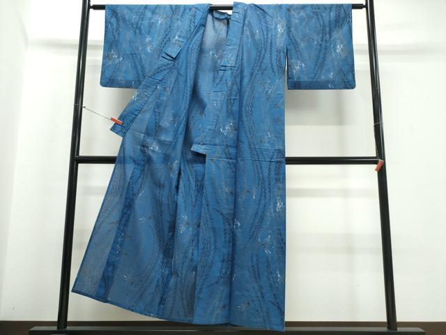 平和屋着物∴夏物 浴衣 綿絽 燕 枝垂れ柳 綿 逸品 CABJ0399ng