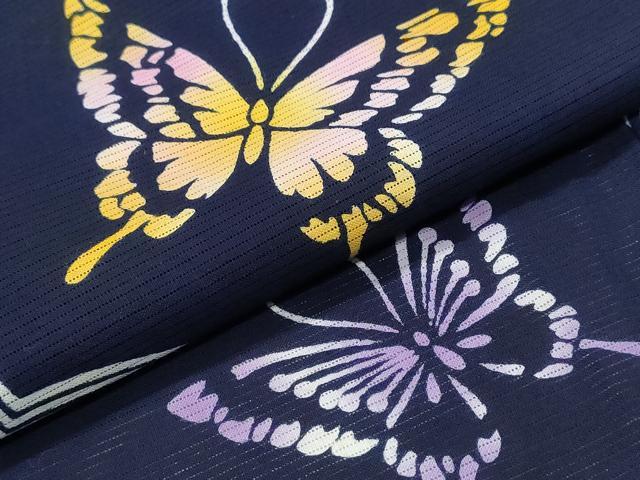 平和屋着物∴夏物 浴衣 綿絽 立波舞蝶文 綿 逸品 CABJ0400ng