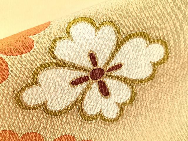 平和屋着物●銀座 志ま亀 九寸名古屋帯 花菱文 金彩 鬼しぼ縮緬 正絹 逸品 CABJ0425vp