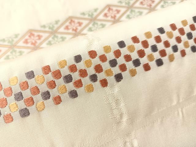 平和屋着物●九寸名古屋帯 横段花文 正絹 逸品 CABJ0433vp