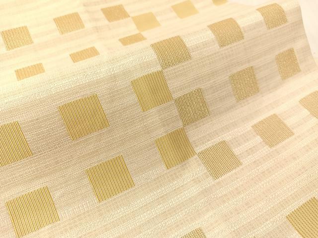 平和屋着物●九寸名古屋帯 変わり市松文様 金糸 正絹 逸品 CABJ0447vp