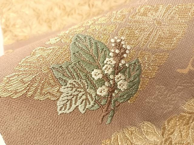 平和屋着物●西陣 いづくら謹製 六通柄袋帯 唐織 東宮御一家御印文 金糸 証紙付き 正絹 逸品 CABJ0458vp