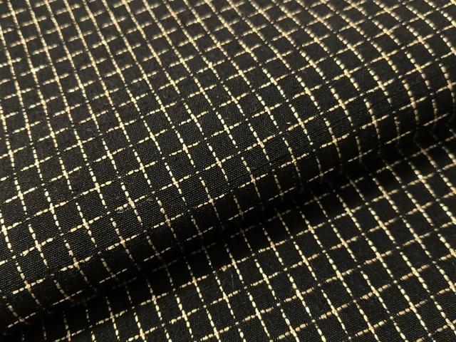 平和屋着物●全通柄袋帯 格子柄 黒地 銀糸 正絹 逸品 CABJ0466vp