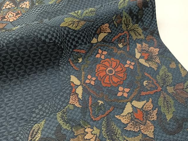 平和屋着物●本場筑前博多織 八寸名古屋帯 道長更紗文 正絹 逸品 CABJ0471vp