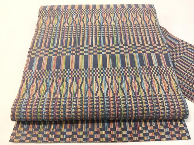 平和屋着物●八寸名古屋帯 幾何学文様 正絹 逸品 CABJ0472vp