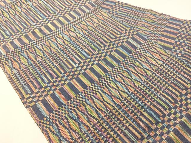 平和屋着物●八寸名古屋帯 幾何学文様 正絹 逸品 CABJ0472vp