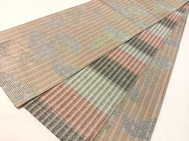平和屋着物●両面 全通柄袋帯 葡萄蔦の葉文 正絹 逸品 未使用 CABJ0477vp