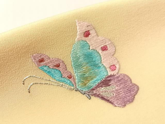 平和屋着物●総刺繍 駒刺繍 つけ帯 舞蝶文 金銀糸 正絹 逸品 CABJ0504vp