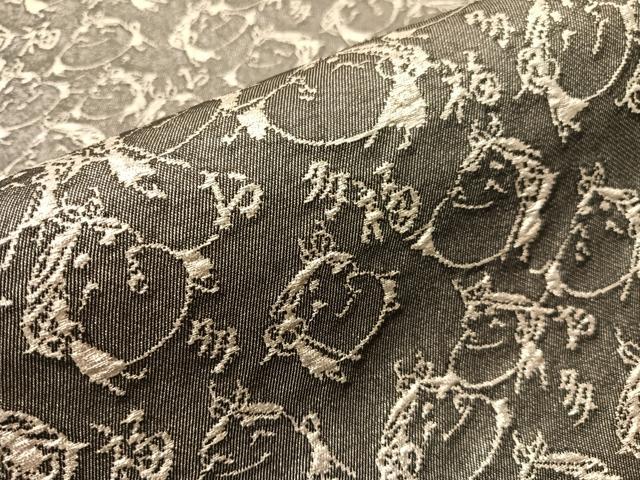 平和屋着物●両面 全通柄袋帯 作家物 大西織物謹製 光 お多福 金銀糸 長尺 反端付き 正絹 逸品 未使用 CABJ0513vp