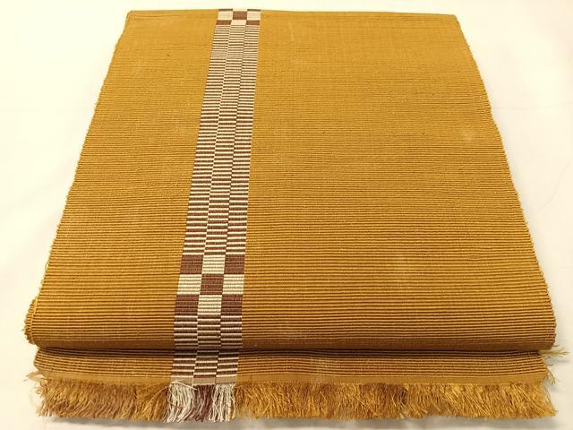 平和屋着物●本場黄八丈 紬 八寸名古屋帯 間道 正絹 逸品 未使用 CABJ0519vp