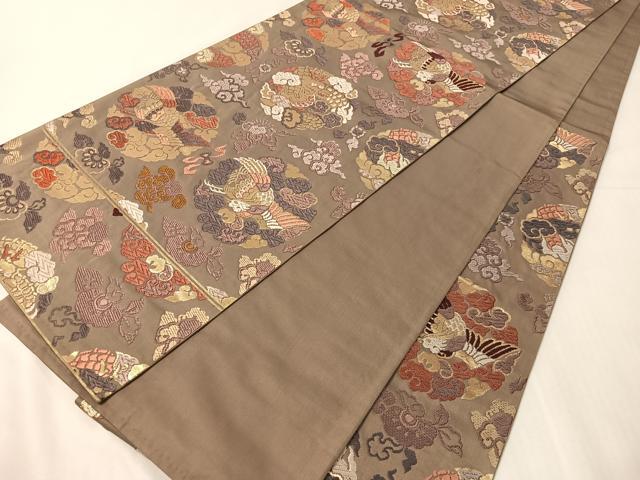 平和屋着物●六通柄袋帯 唐織 雲龍丸文 金糸 正絹 逸品 CABJ0520vp