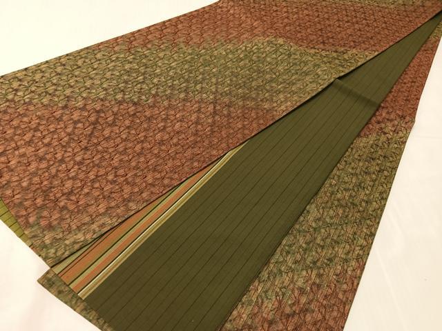 平和屋着物●両面 全通柄袋帯 紬地 蜘蛛絞り 斜線文 正絹 逸品 未使用 CABJ0525vp