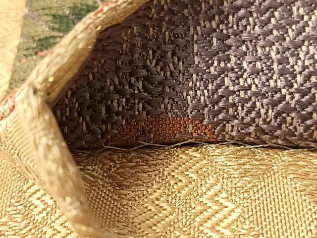 平和屋着物●織匠十一代目 篠屋宗兵衛謹製 綴れ唐織 六通柄袋帯 草木菱文 正絹 逸品 未使用 CABJ0574vp