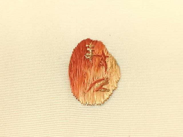 平和屋着物●中国三大刺繍 相良刺繍 総刺繍 塩瀬 九寸名古屋帯 作家物 枝梅文 金銀糸 正絹 逸品 CABJ0577vp