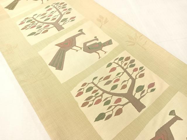 平和屋着物●名門木屋太 今河織物 六通柄袋帯 色紙双鳥文 正絹 逸品 CABJ0581vp