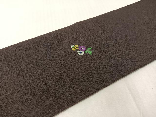 平和屋着物●九寸名古屋帯 花兎 鬼しぼ縮緬 正絹 逸品 CABJ0585vp