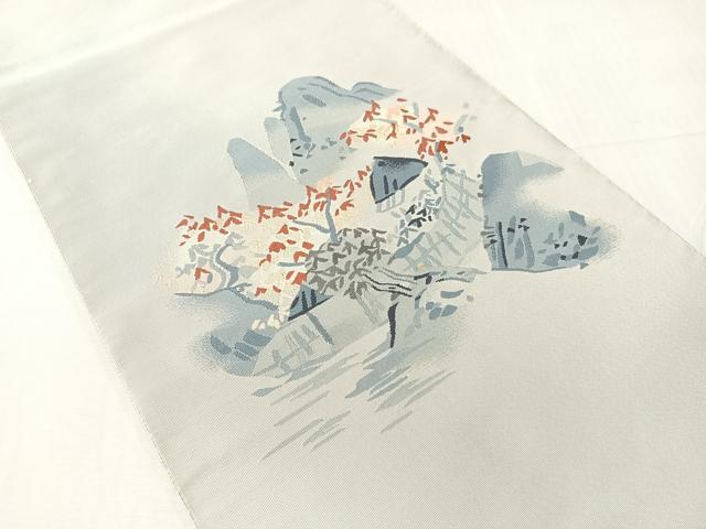 平和屋着物●爪掻き本綴れ 八寸名古屋帯 風景文 正絹 逸品 CABJ0598vp
