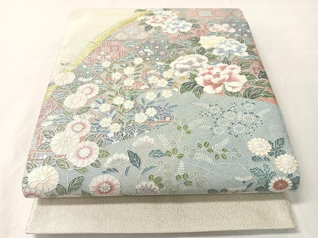 平和屋着物●太鼓柄袋帯 綴れ 籬花文 金銀彩 正絹 逸品 CABJ0607vp