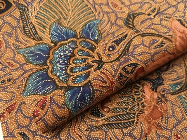 平和屋着物●全通柄 九寸名古屋帯 バティック 更紗唐草文 綿 逸品 CABJ0633vp