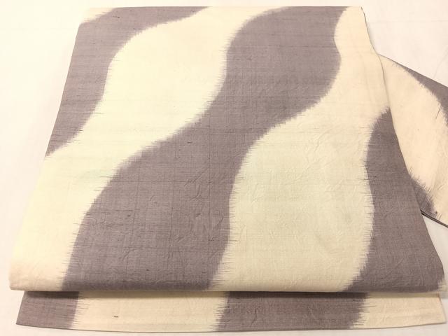 平和屋着物●全通柄 九寸名古屋帯 紬地 立涌文 正絹 逸品 CABJ0637vp