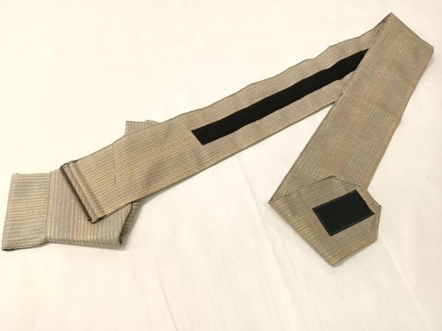 平和屋着物●男性 御仕立角帯 間道 金糸 紙箱付き 正絹 逸品 CABJ0642vp