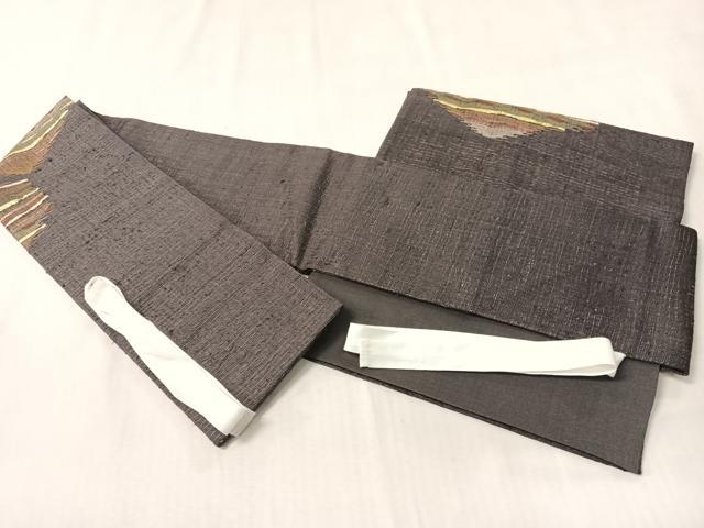 平和屋着物●つけ帯 櫛織 霞亀甲文 金糸 正絹 逸品 CABJ0643vp