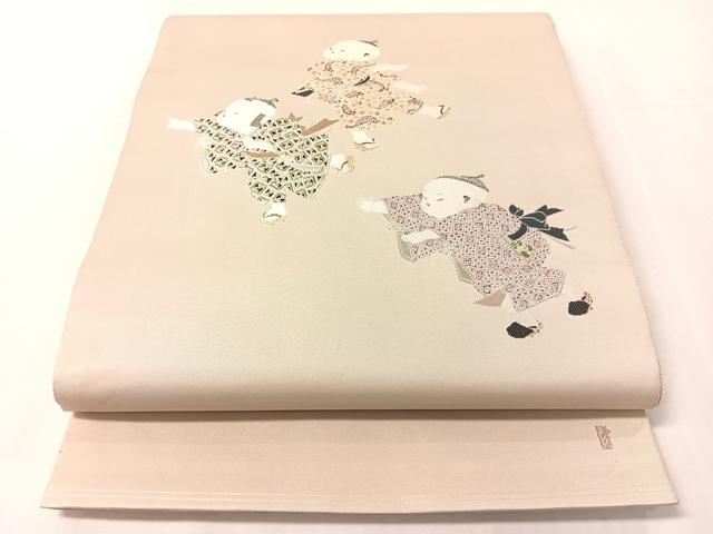平和屋着物●加賀友禅の巨匠 初代 由水十久 太鼓柄袋帯 挿頭を参らん 正絹 逸品 CABJ0651vp